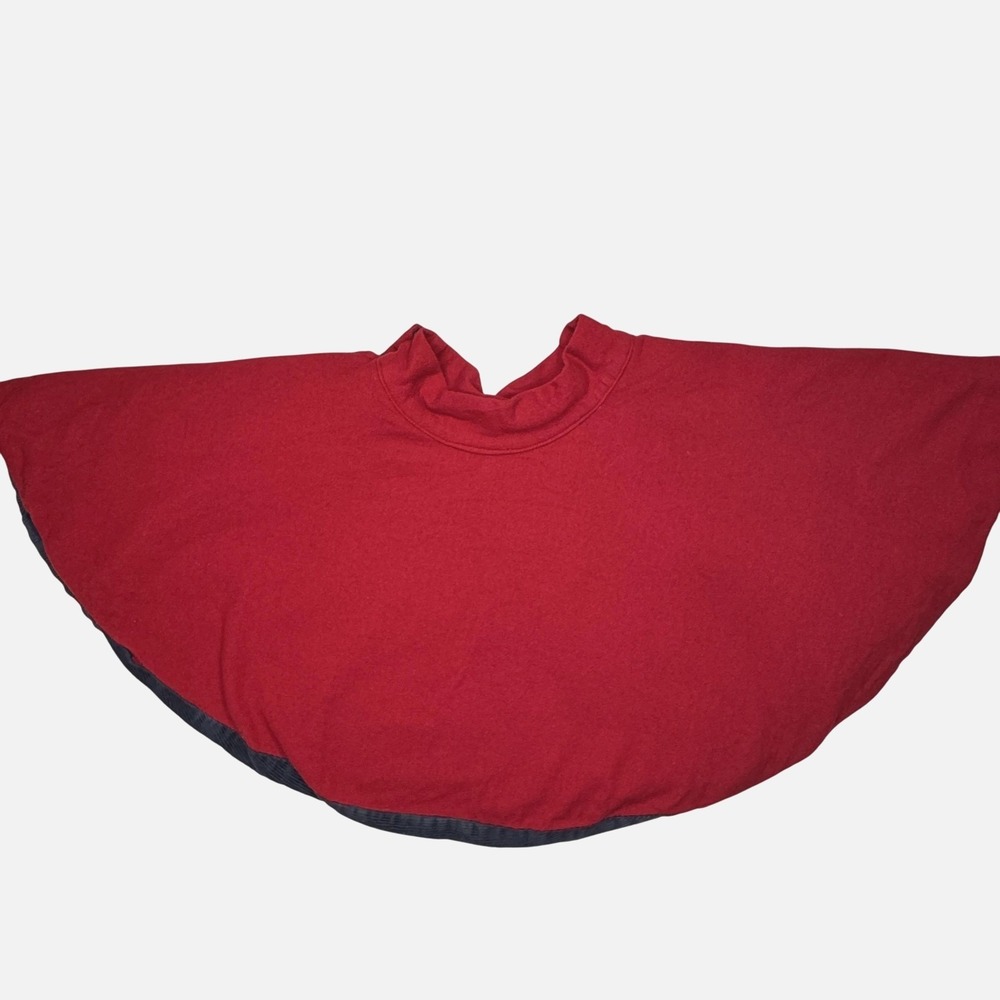 Vintage 50s Skater Skirt Girls XS Red Wool Navy Blue Corduroy Reversible Circle